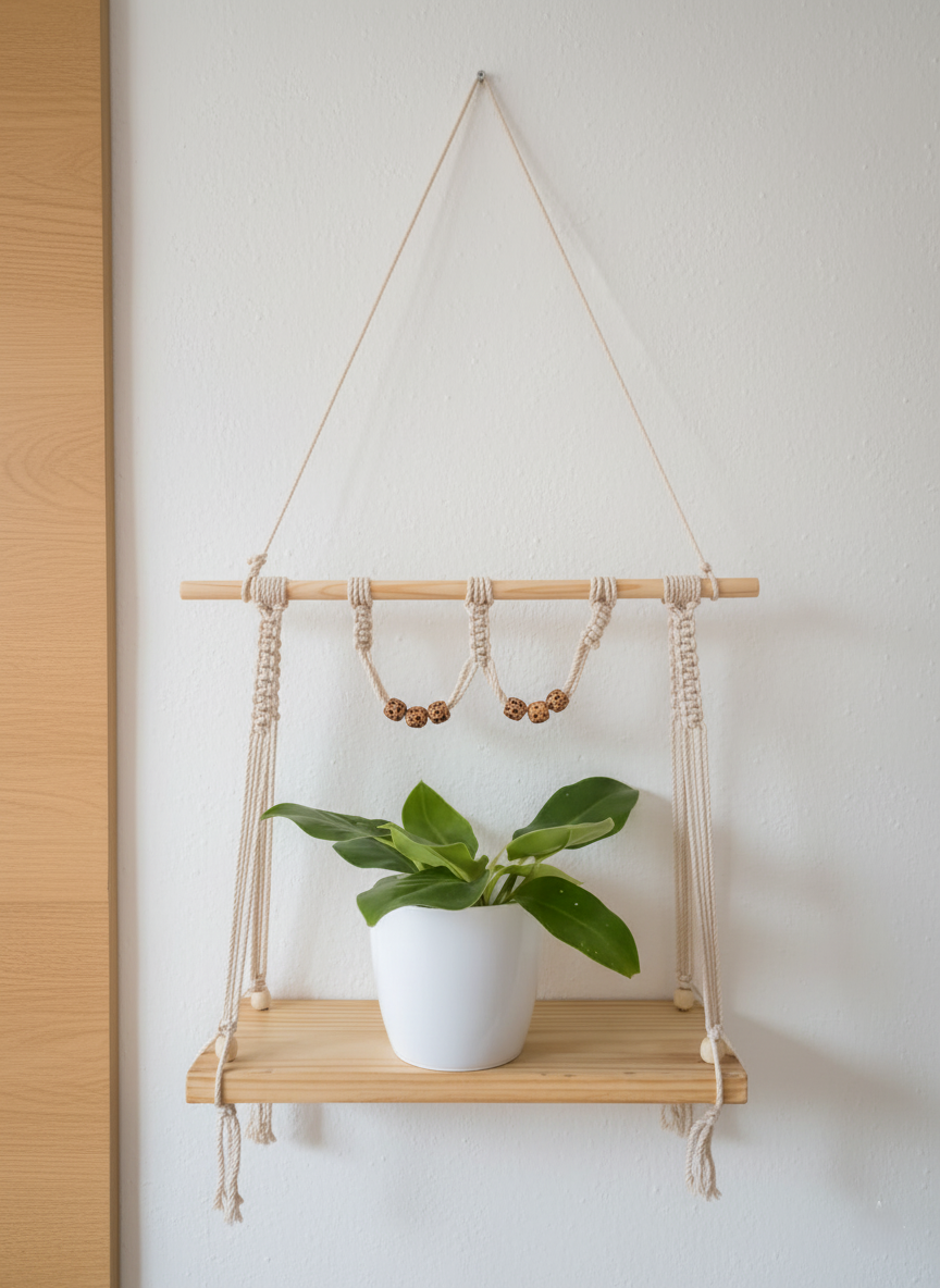 Macrame Single Hanging Shelf
