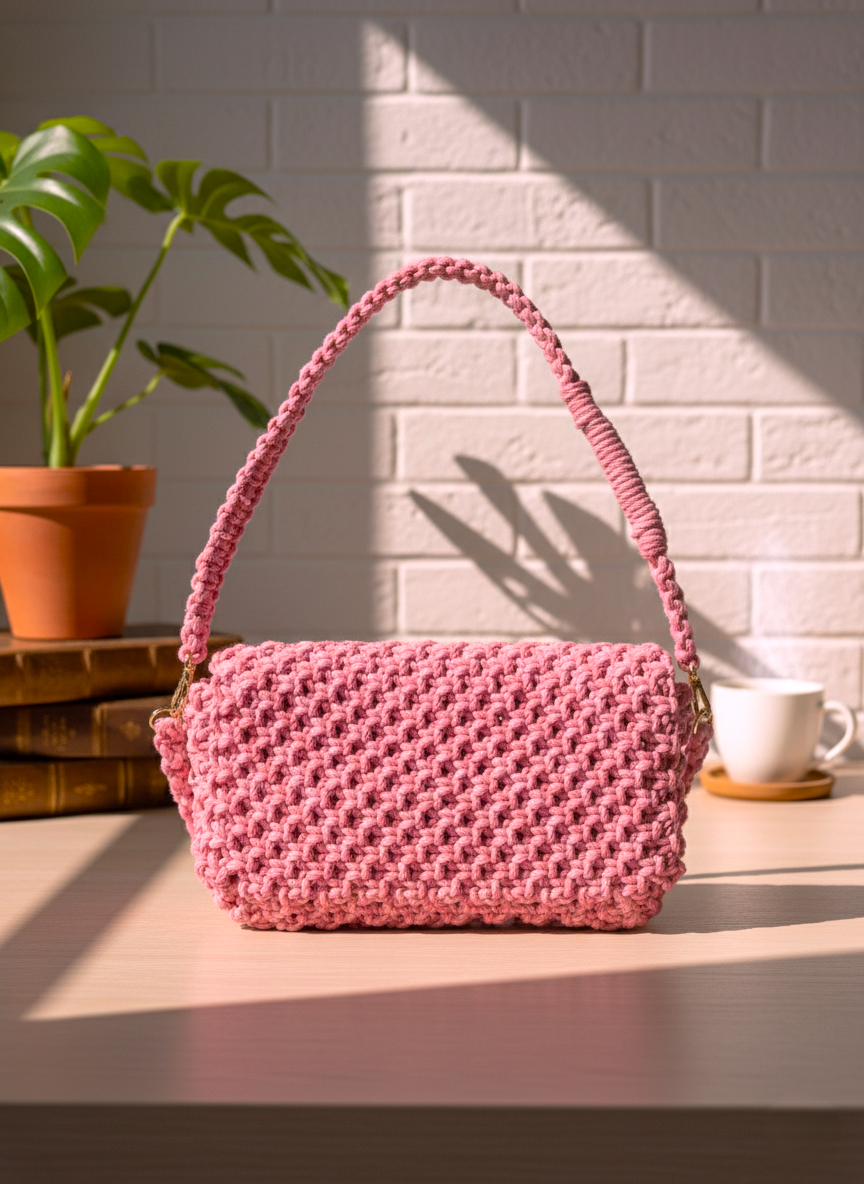 Macrame Baguette Purse