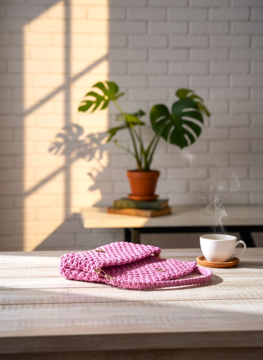 Macrame Baguette Purse